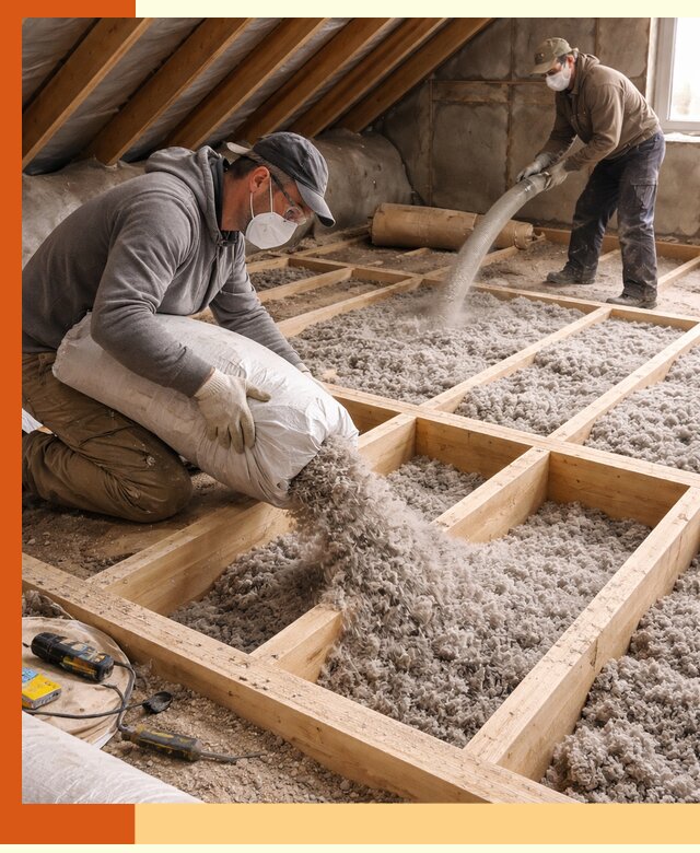 Заполнение полостей чердачного перекрытия в Саранске качественно и надёжно